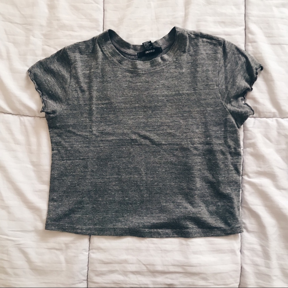 forever 21 grey crop top